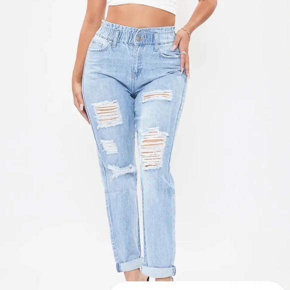 Jeans Ymi Destroyed Look Taille 7 - Style Flare - Juniors - Occasion Très Bon État